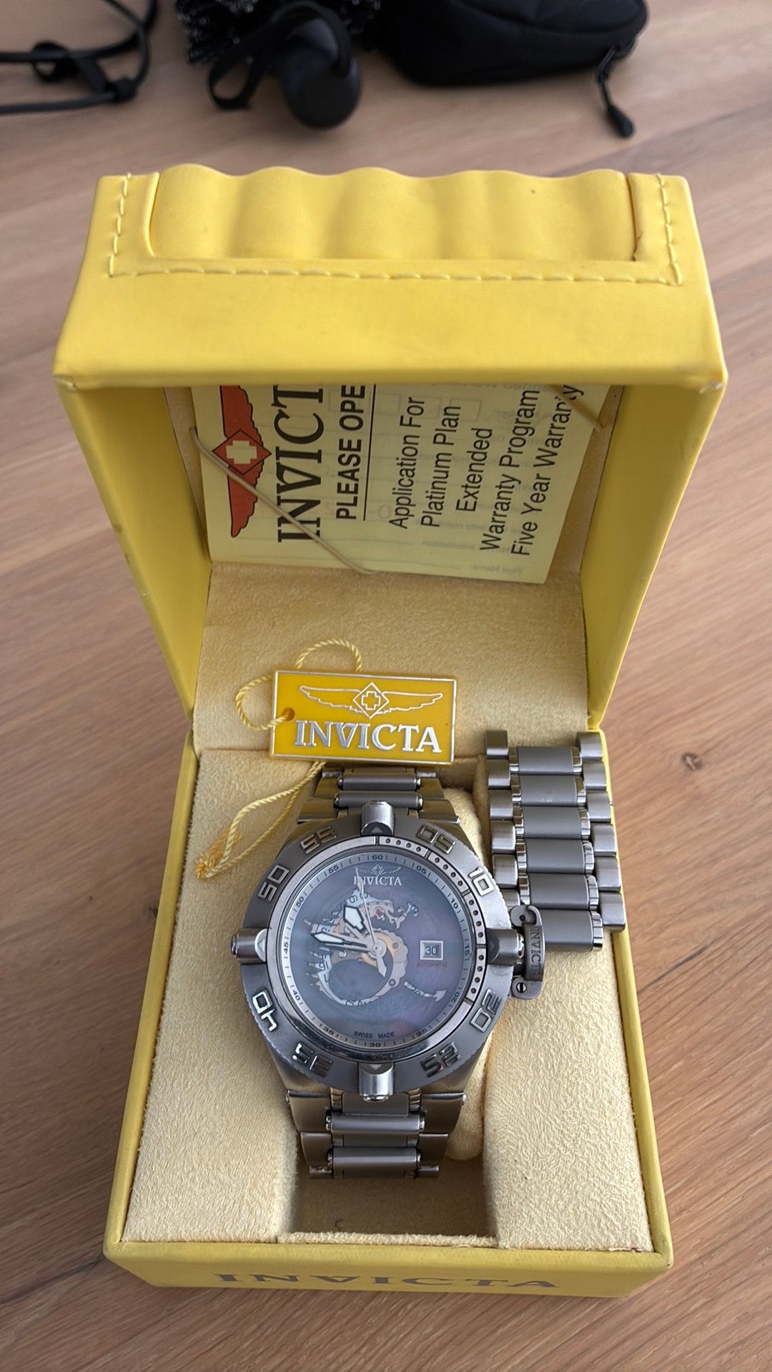 Invicta subaqua Grey Mother of Pearl automaat, Ophalen of Verzenden, Zo goed als nieuw, Staal, Overige merken