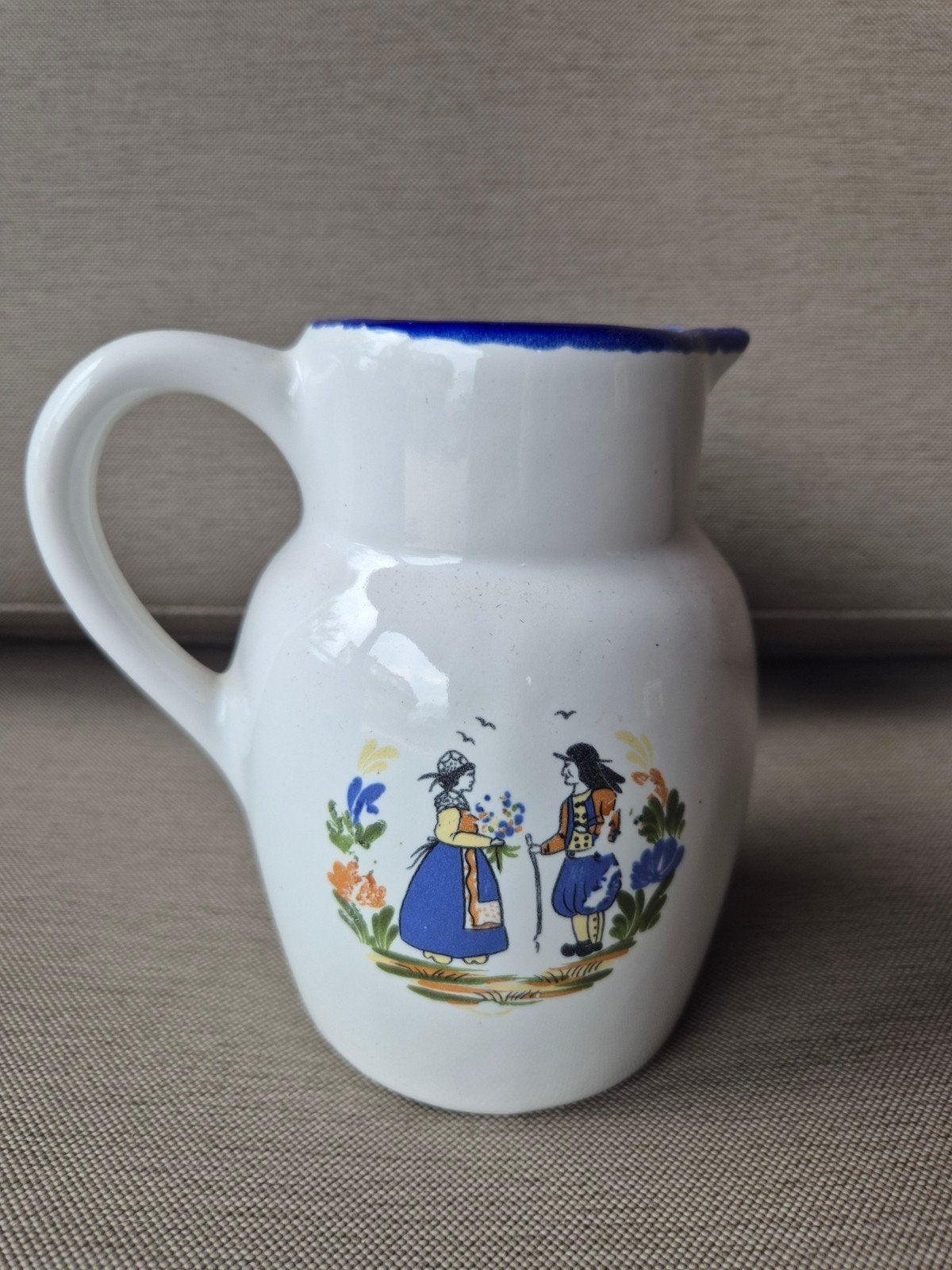 Vintage Franse Melkkan met Bretonse Decoratie, Ophalen of Verzenden