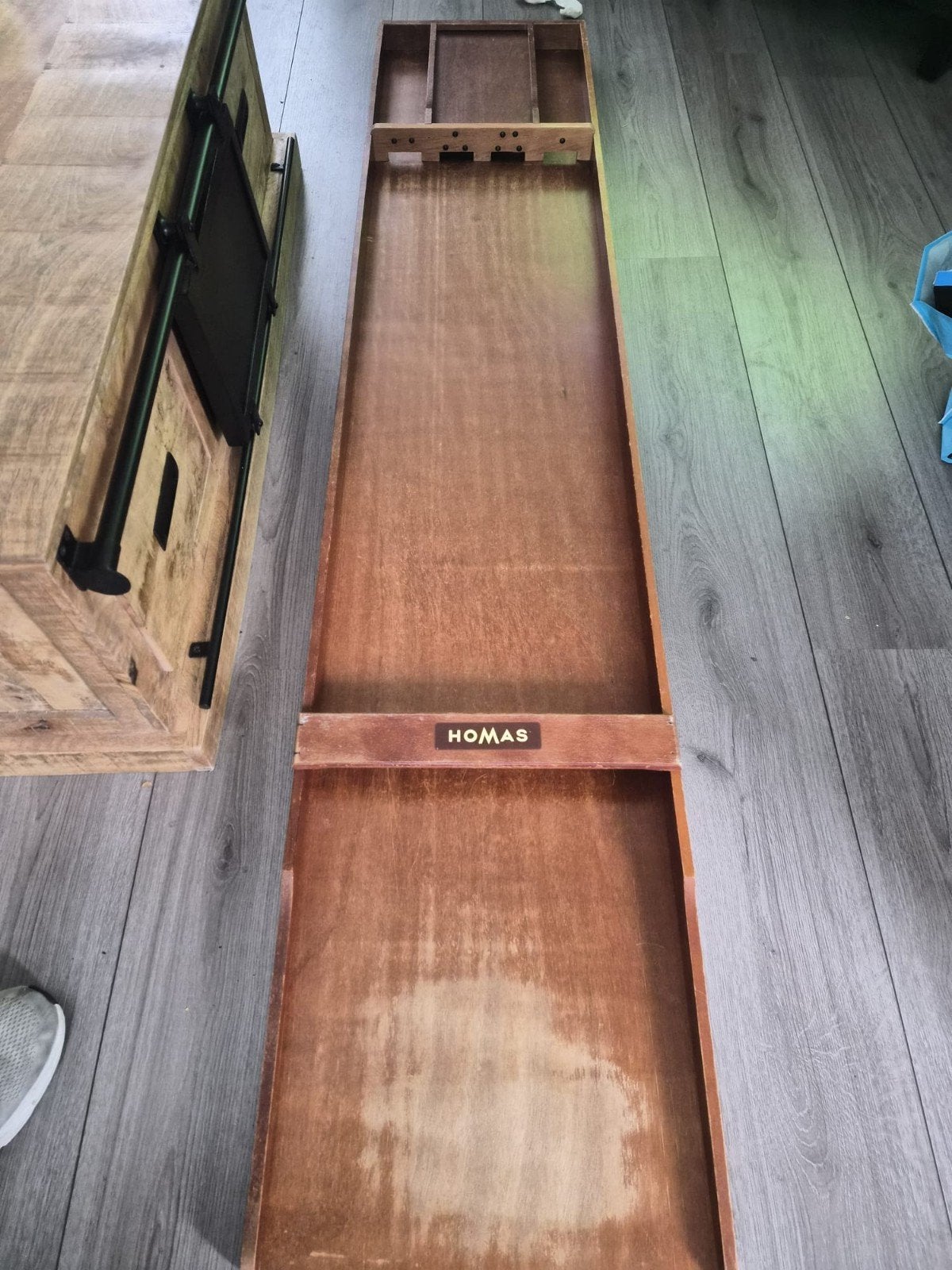 Vintage Homas Sjoelbak met schijven, Hobby en Vrije tijd, Een of twee spelers, Ophalen, Gebruikt, Homas