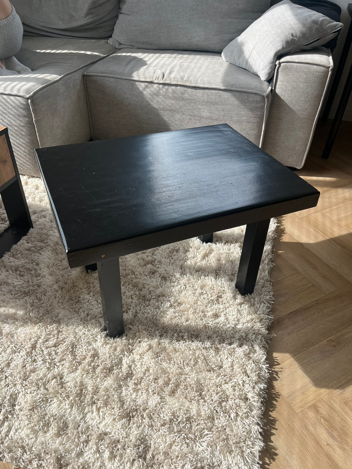Salontafel zwart - massief hout, Ophalen, Minder dan 50 cm, Gebruikt, 50 tot 100 cm