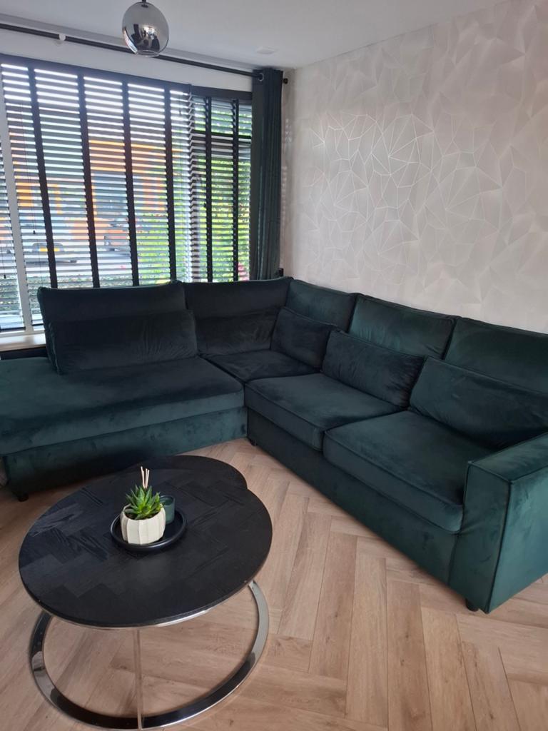 Groene bank zitmaxx, Huis en Inrichting, Banken | Complete zithoeken, Ophalen, Zo goed als nieuw, Stof