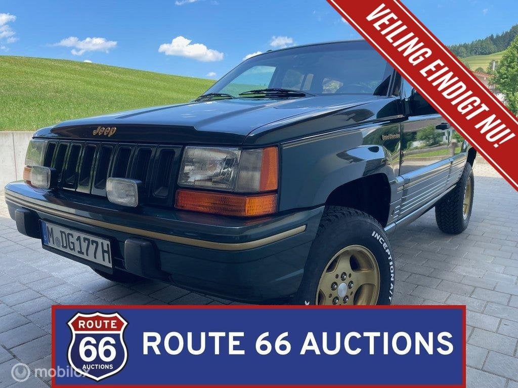 Jeep Grand Cherokee Limited | 1992 | Route 66 Auctions, Auto's, Oldtimers, Jeep, Overige carrosserieën, Zwart, Bedrijf