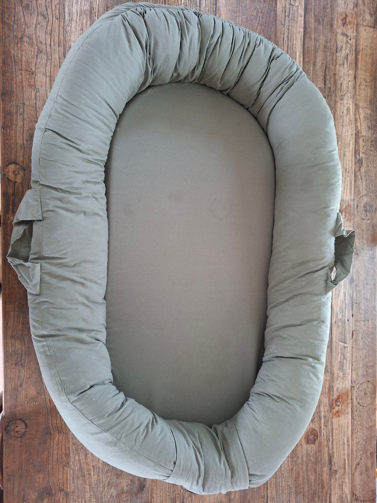 Mordesign Morremix Ruffle Khaki Babynest, Ophalen, Gebruikt, Ledikant