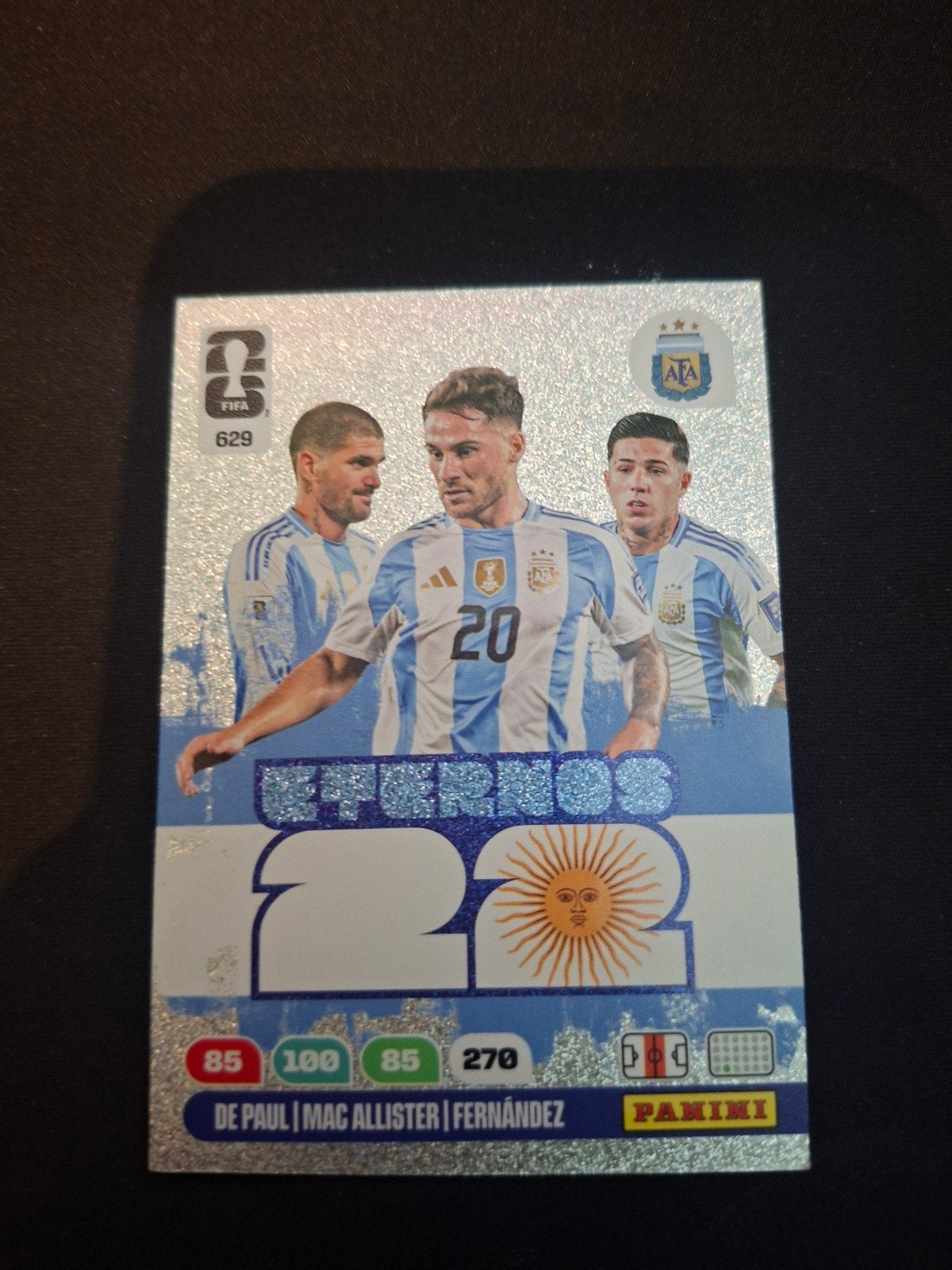 WK Kaart Argentinië - De Paul, Mac Allister, Fernández, Ophalen of Verzenden, Zo goed als nieuw, Buitenlandse clubs, Spelerskaart
