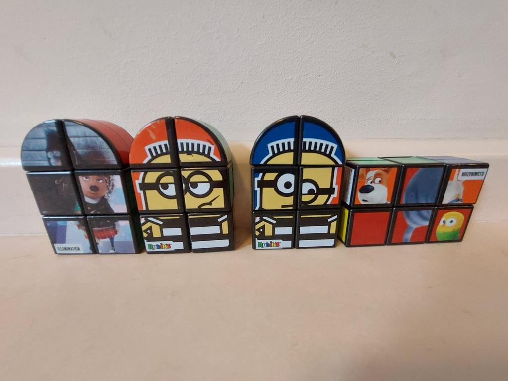 4 Kubussen/ Minions en Huisdiergeheimen, Verzamelen, Poppetjes en Figuurtjes, Ophalen of Verzenden, Zo goed als nieuw