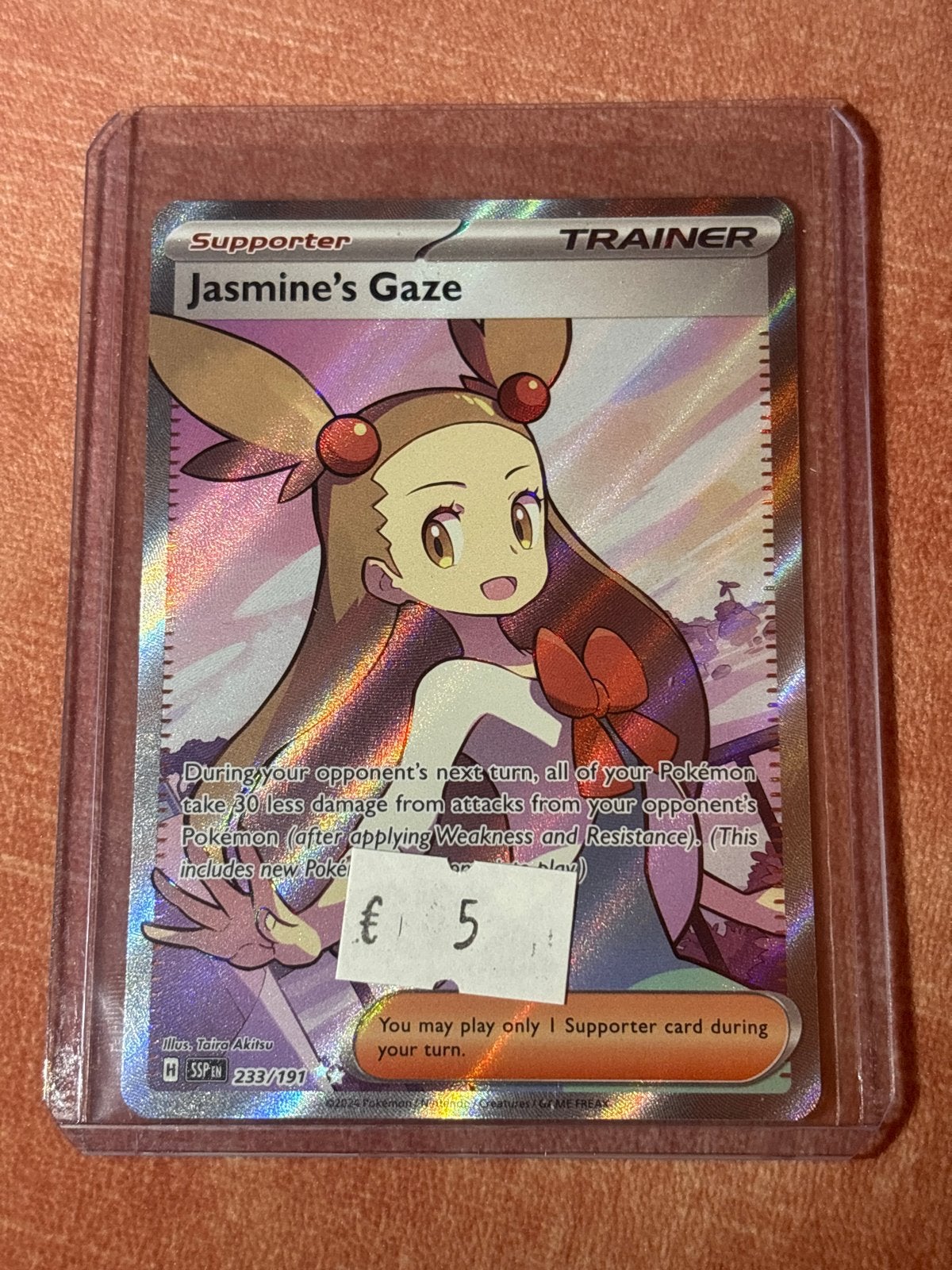 Jasmine's Gaze Full Art Trainer Kaart Pokémon TCG 233 ssp, Ophalen of Verzenden, Zo goed als nieuw, Losse kaart, Foil