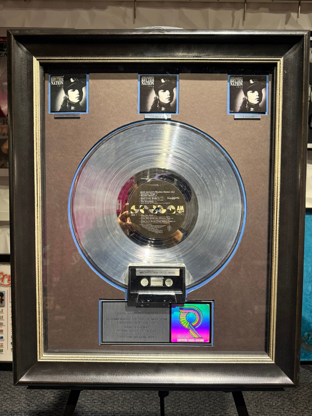 Janet Jackson - Rhythm Nation 1814 3x Platina RIAA Award, Ophalen of Verzenden, Zo goed als nieuw, Overige typen