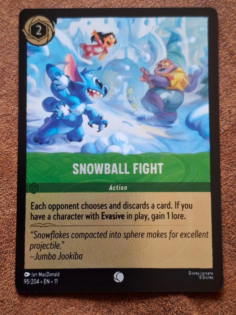 Snowball Fight 95 Foil Disney Lorcana Winterspell, Ophalen of Verzenden, Zo goed als nieuw, Losse kaart, Foil