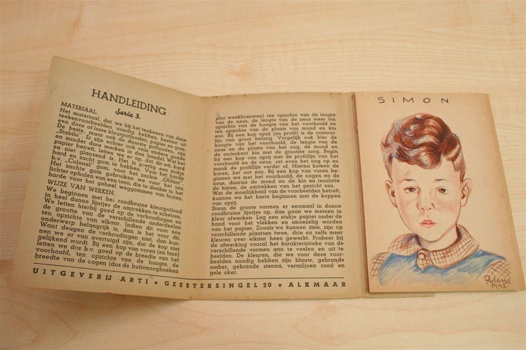 Teekenvoorbeelden [1942] — Leporello met 6 Briefkaarten, Ophalen of Verzenden, Gelezen