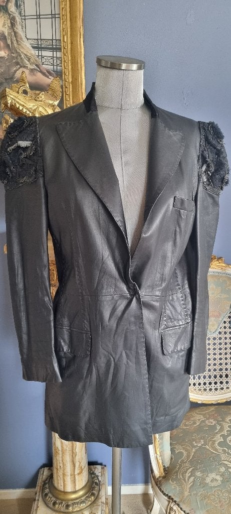 dames leren kolbert Ermanno scervino Italy maat 36/38, Zwart, Nieuw, Ophalen of Verzenden, Maat 36 (S)