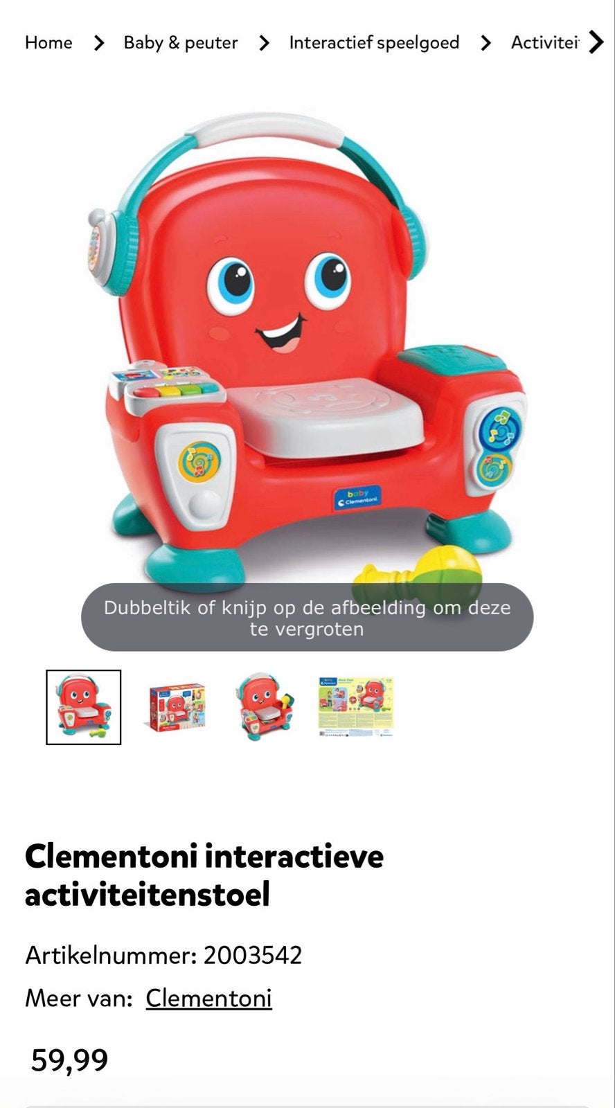 Clementoni Interactieve Activiteitenstoel, Ophalen of Verzenden, Zo goed als nieuw, Overige typen, Met licht