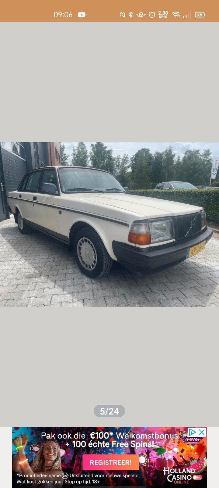 Volvo 240 2.3 GL U9 1989 Wit, 4 cilinders, Wit, Origineel Nederlands, 113 pk