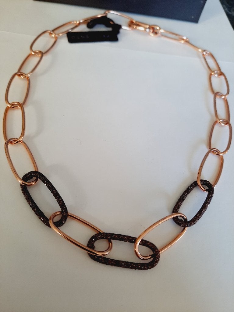 Pesavento ketting roségoud + bruin WPLVE2909, Ophalen of Verzenden, Nieuw, Goud, Zilver