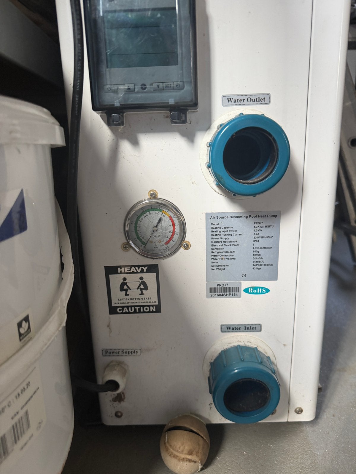 Pro+7 zwembad warmtepomp, Witgoed en Apparatuur, Ophalen, Minder dan 60 m³, 3 snelheden of meer, Zo goed als nieuw