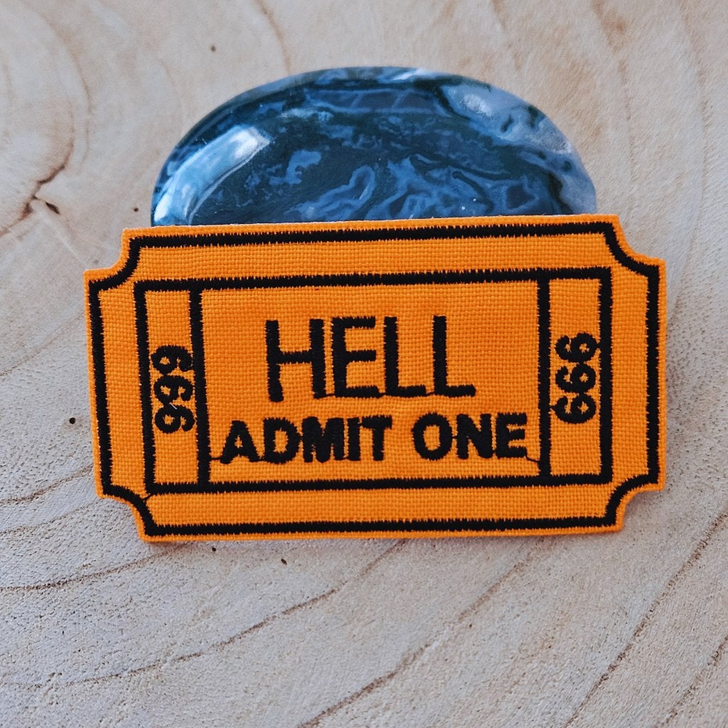 Strijk embleem applicatie Patch Hell admit one, Hobby en Vrije tijd, Kledingapplicaties en Hotfix, D, Nieuw, Ophalen of Verzenden