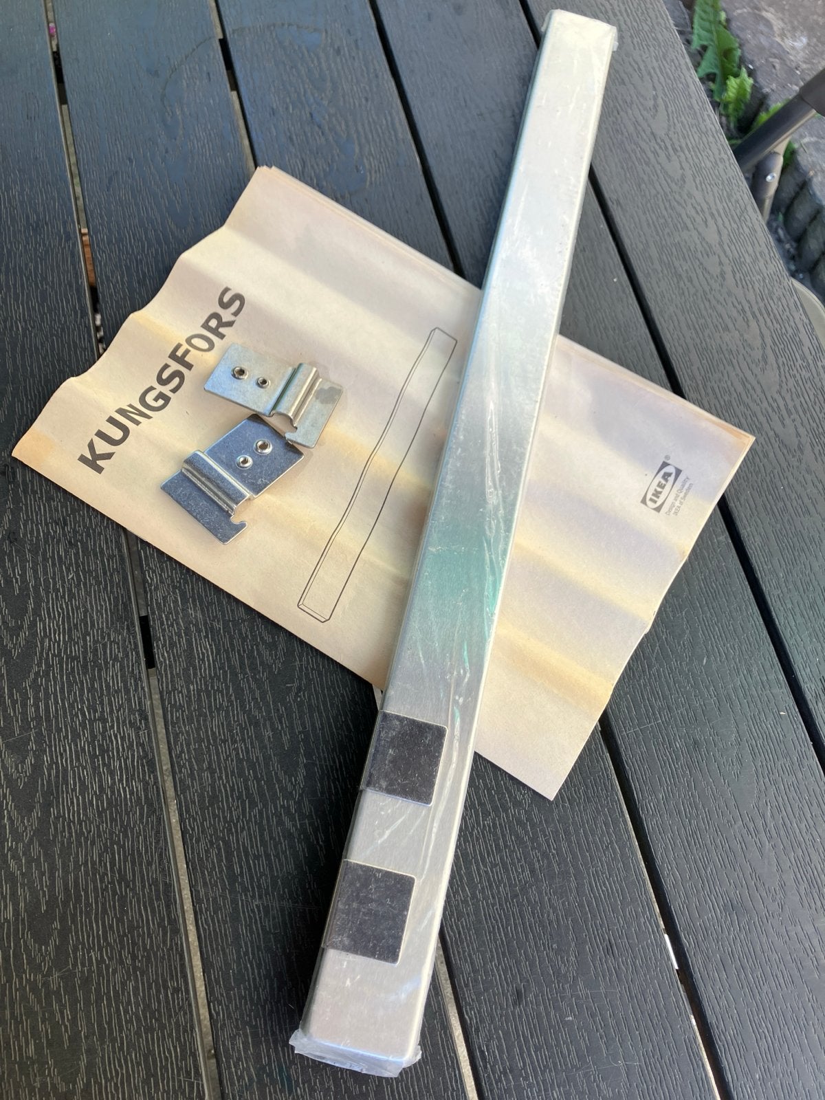 IKEA KUNGSFORS RVS rail 58 cm, nieuw in verpakking, Ophalen, Overige typen, IKEA, Metaal