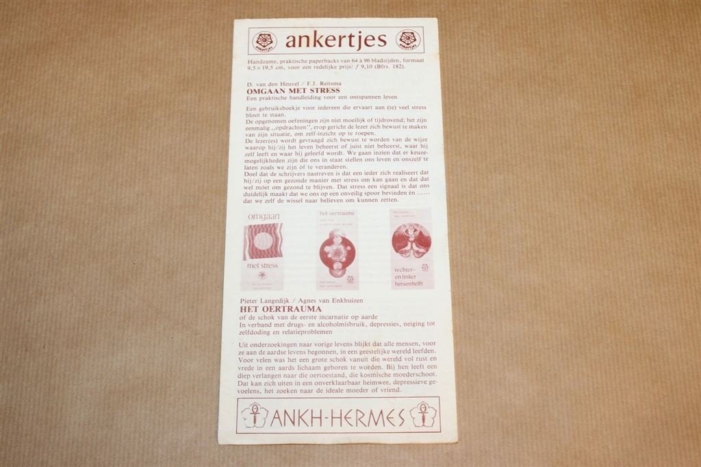 Zeldzame brochure - Ankertjes [Ankh-Hermes] - Ca 1975 !!, Ophalen of Verzenden, Zo goed als nieuw, Overige onderwerpen, Achtergrond en Informatie