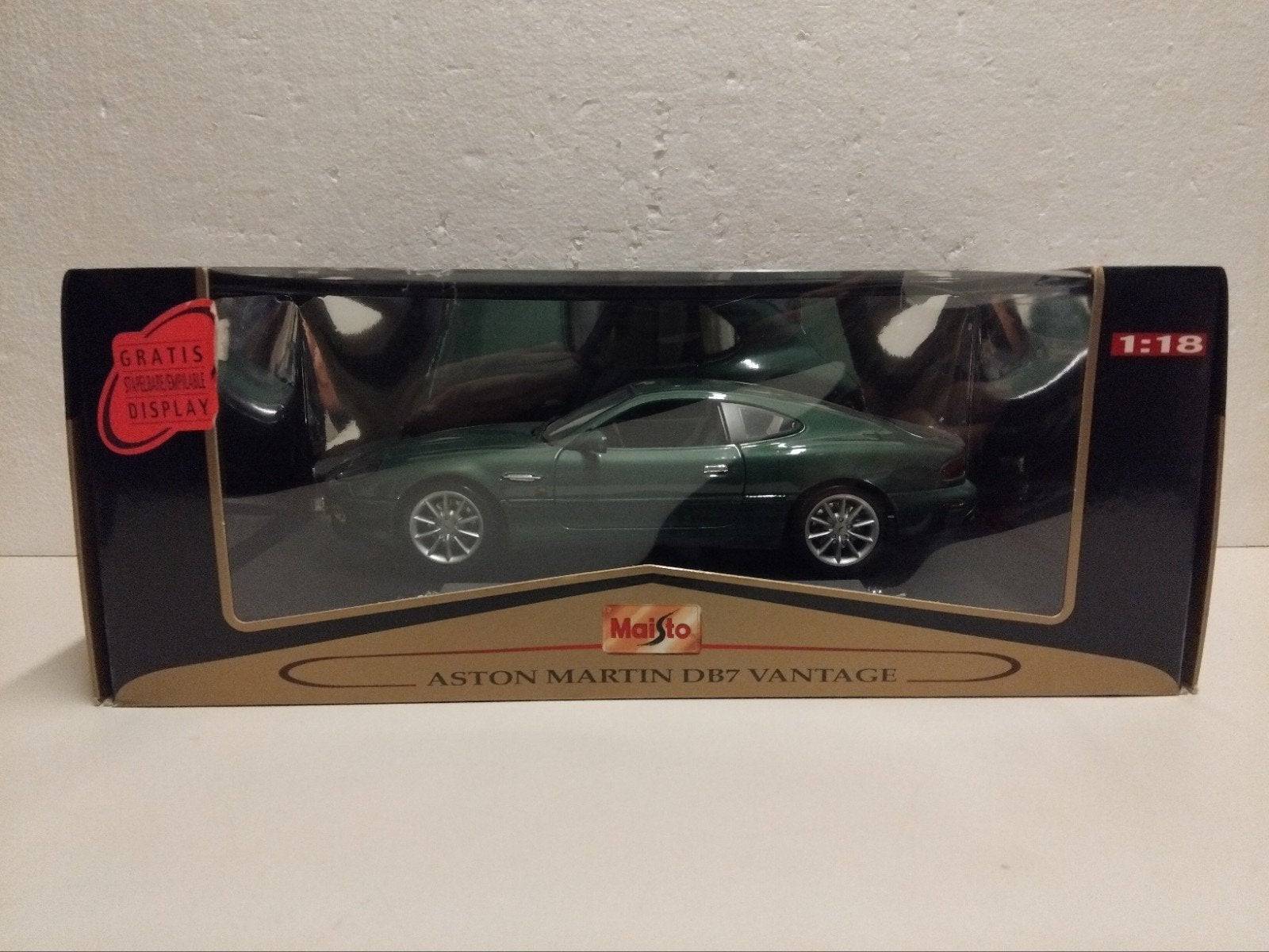Aston Martin DB7 Vantage coupe groen Maist metal 1:18 KRD, Hobby en Vrije tijd, Modelauto's | 1:18, Ophalen of Verzenden, Zo goed als nieuw