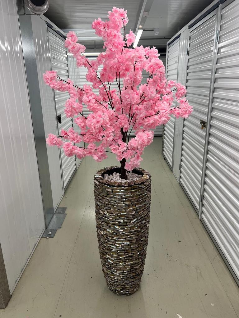 Schelpenvazen met bloesem boom, Ophalen of Verzenden, Zo goed als nieuw