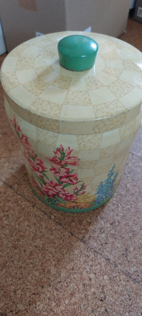 Vintage engelse koektrommel (groot) jaren 60, Ophalen of Verzenden, Gebruikt, Koek(jes), Overige merken