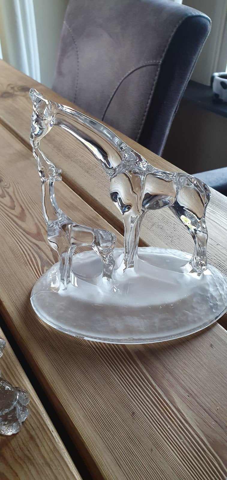 Glazen beeldjes: Giraffe, Olifant, Kikker en Schildpad, Ophalen of Verzenden