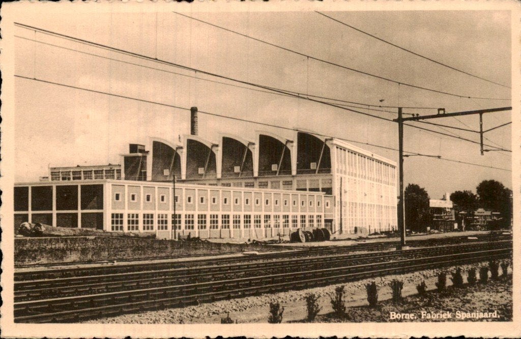 Borne - Fabriek Spanjaard - Gevel, Ophalen of Verzenden, 1940 tot 1960, Ongelopen, Overijssel