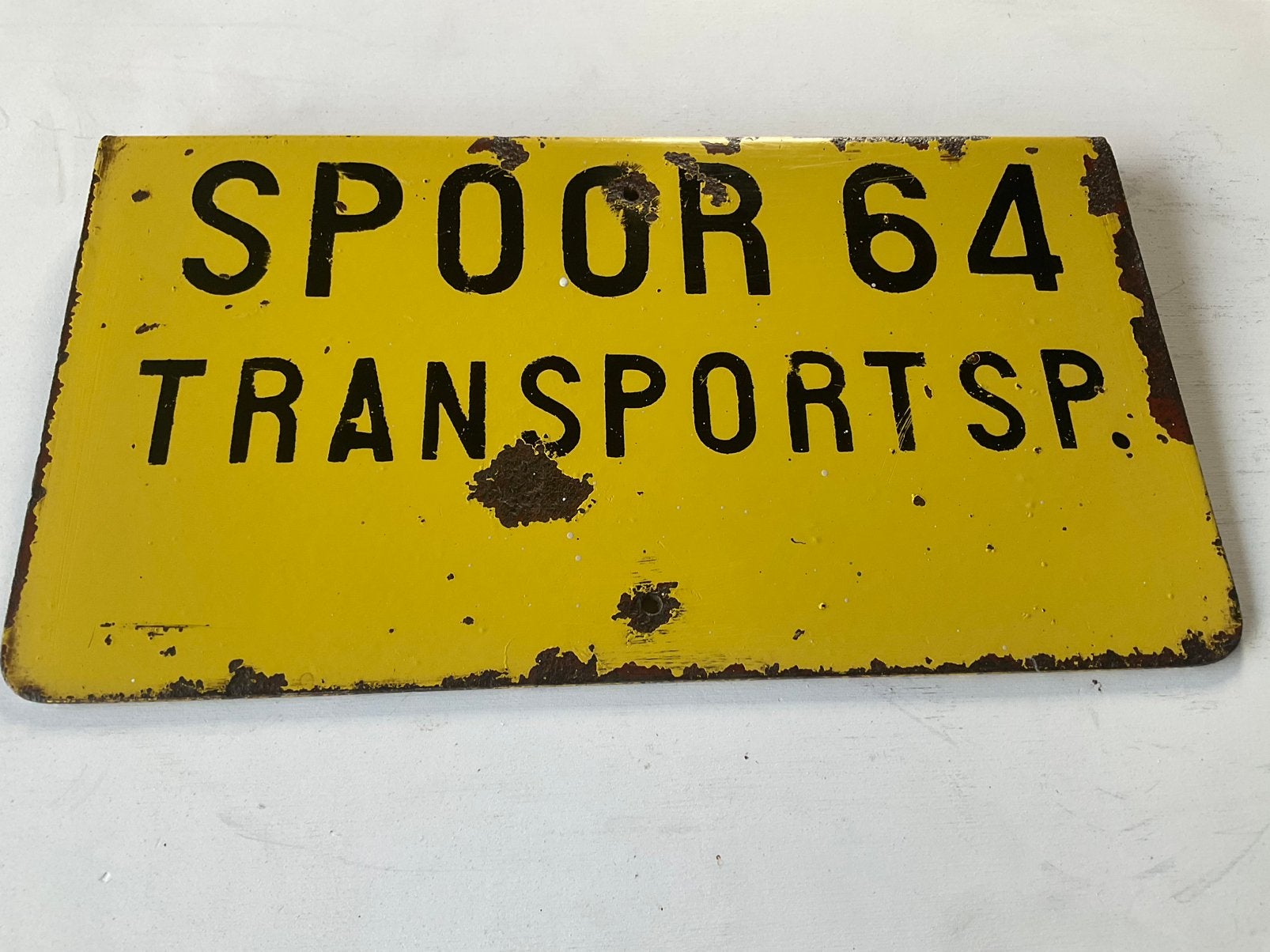 OUD METALEN BORD VAN DE NS., Ophalen of Verzenden, Gebruikt, Trein, Overige typen