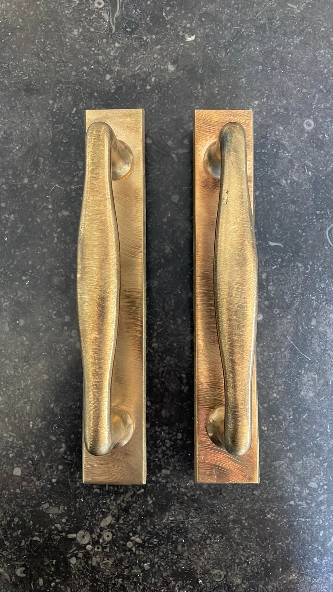 Set Deurgrepen Antiek Jaren 20, 30 MESSING / KOPER deurgreep, Antiek en Kunst, Antiek | Koper en Brons, Ophalen of Verzenden