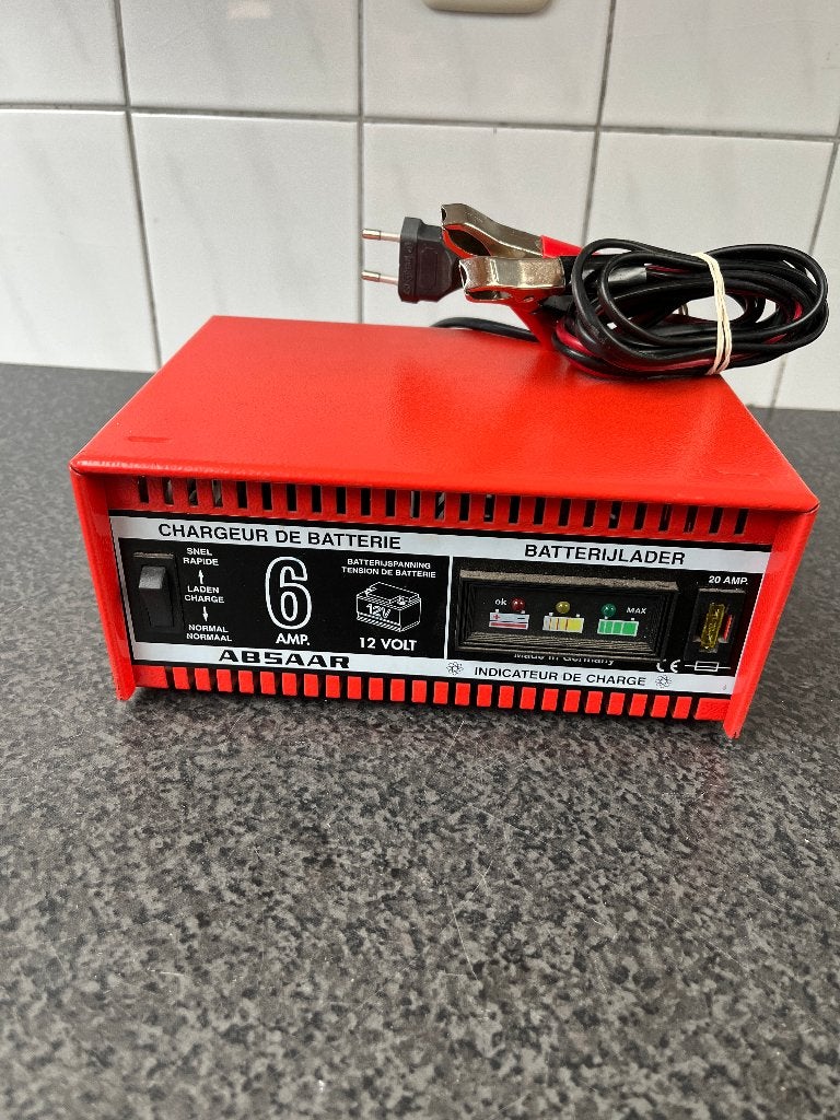 Absaar BBL 1205 accu lader , 12 volt , 6 amp. Acculader ., Ophalen of Verzenden, Gebruikt