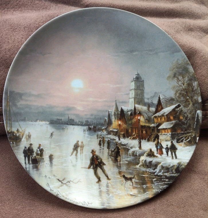 Prachtig Duits Porseleinen Wandbord 1987 (Ludwig Muninger), Ophalen of Verzenden