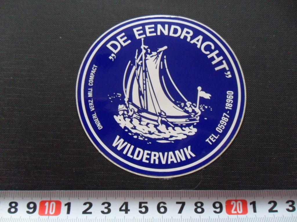 sticker Wildervank DE EENDRACHT  Verzekeringen, Verzamelen, Ophalen, Zo goed als nieuw