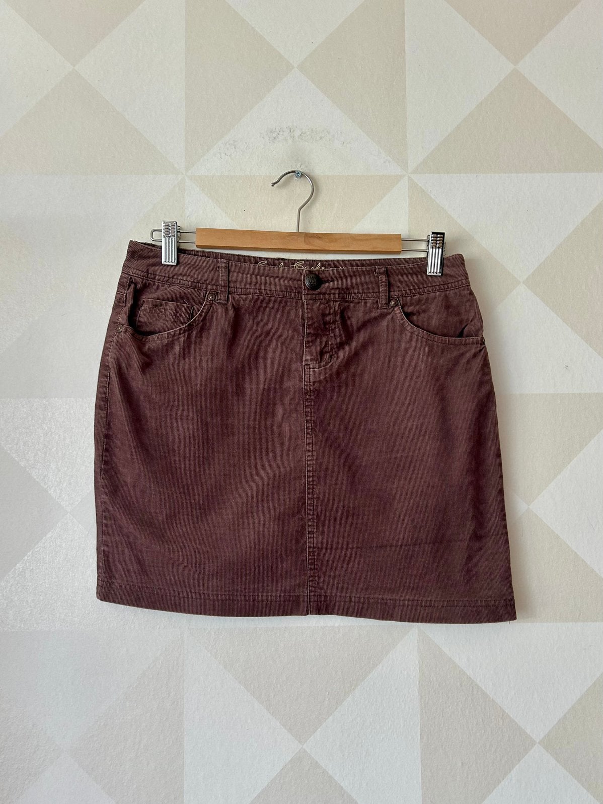 Cache cache Skirt rok ribstof bruin S/36 zgan, Bruin, Ophalen of Verzenden, Zo goed als nieuw, Maat 36 (S)