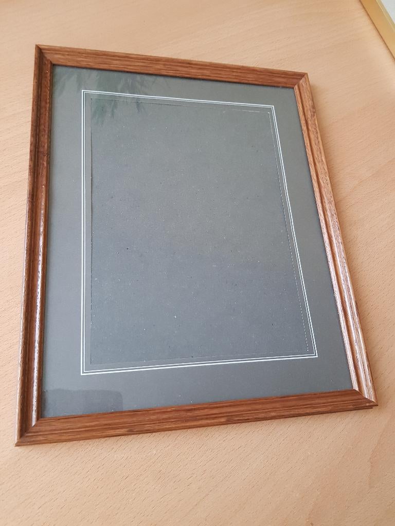 Vintage eikenhouten fotolijst (25 bij 30 cm.), Ophalen, Gebruikt