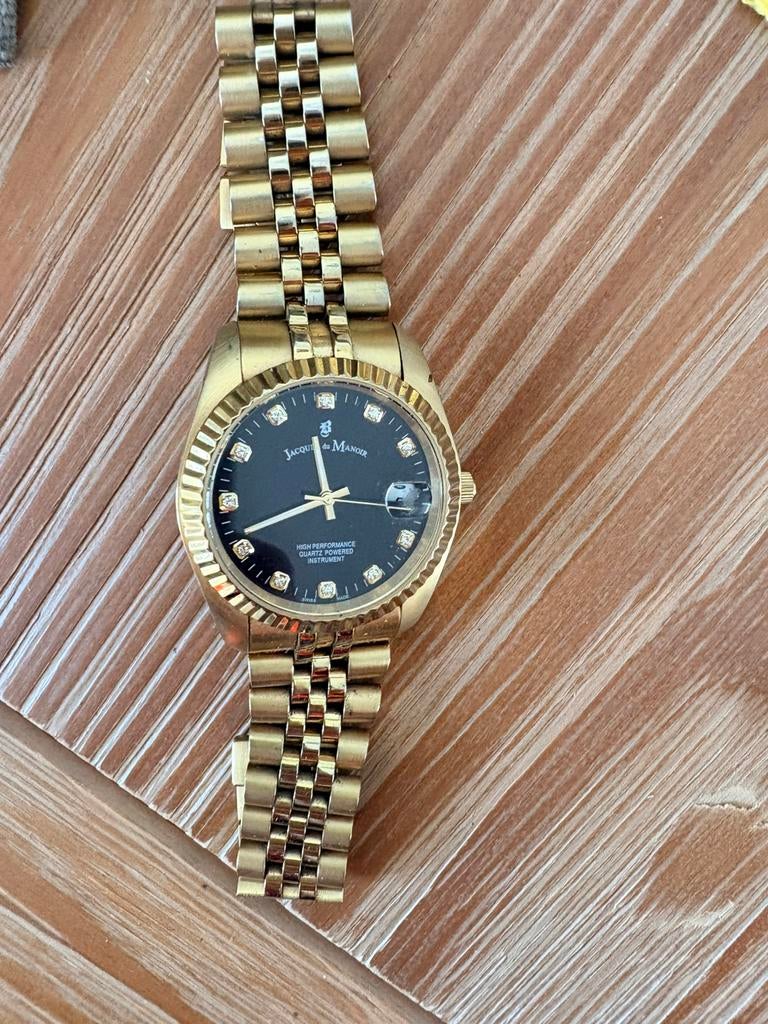 Jaques de manoir horloge goud kleurig., Ophalen of Verzenden, Zo goed als nieuw, Goud, Overige merken