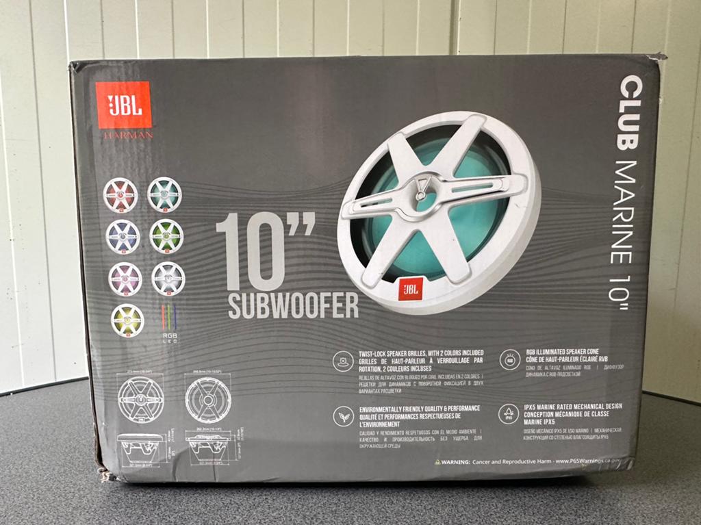 JBL Club Marine 10 Inch Passieve Boot Subwoofer - 900 w, Auto diversen, Autospeakers, Ophalen of Verzenden, Zo goed als nieuw