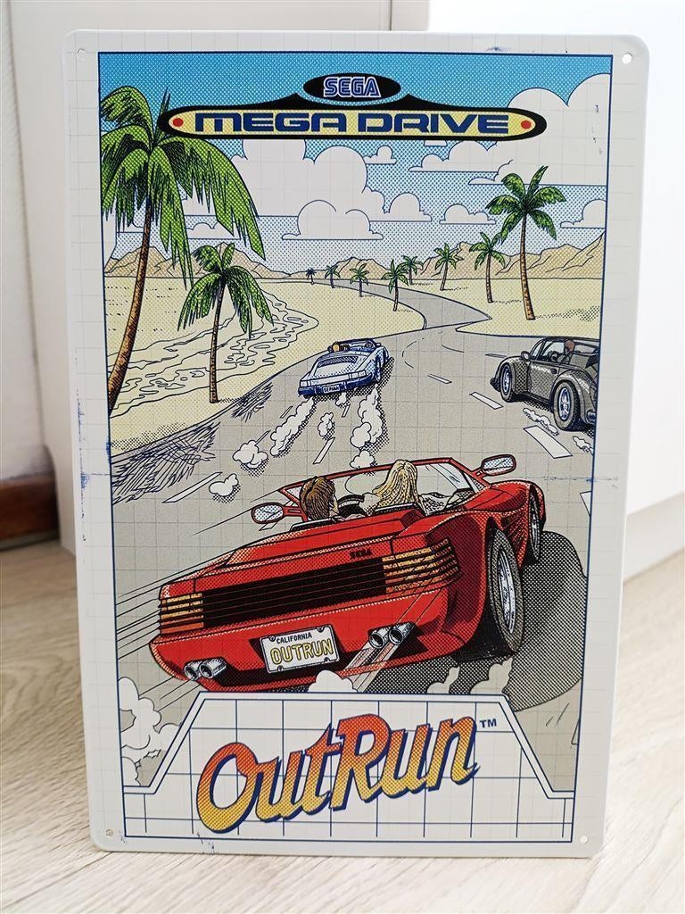 SEGA OUTRUN Retro Arcade Metalen Wandbord Poster |, Spelcomputers en Games, 1 speler, Nieuw, Ophalen of Verzenden, Vanaf 3 jaar