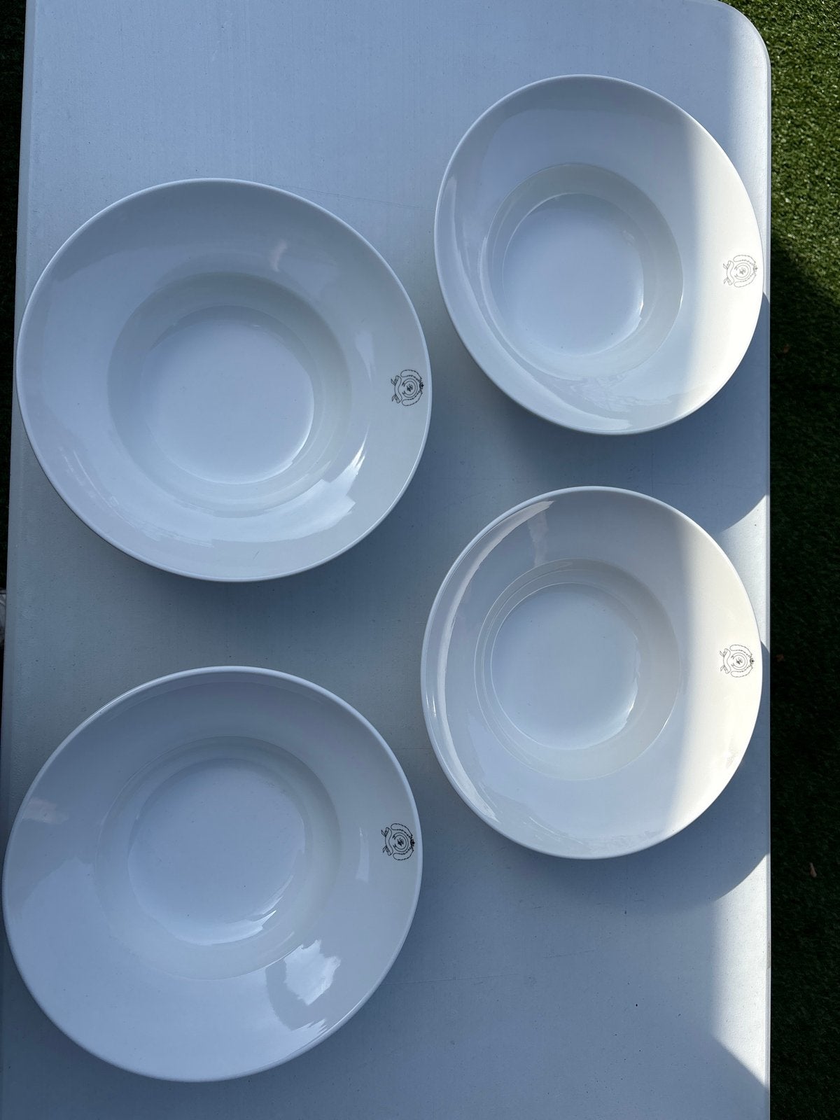 4x Witte Diepe Borden Riviera Maison Soep/Pasta Borden, Overige merken, Ophalen of Verzenden, Zo goed als nieuw, Bord(en)