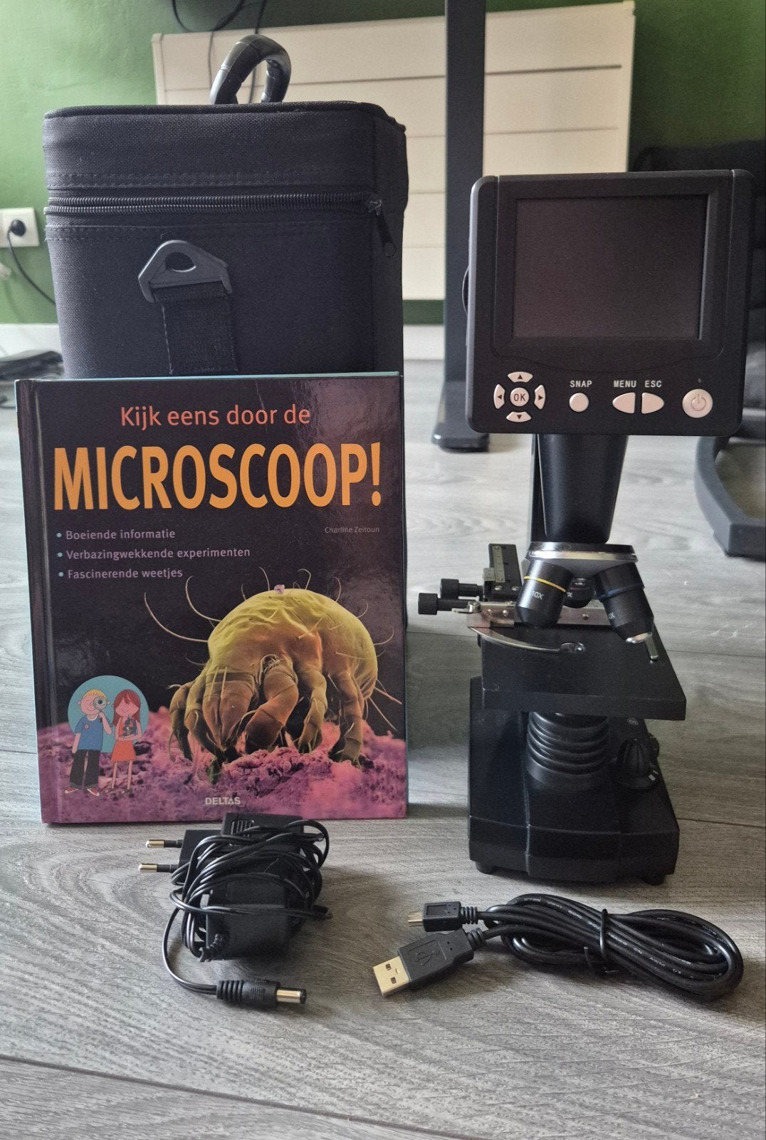 Complete microscoop met opbergdoos, Ophalen, Gebruikt, 400x tot 1000x