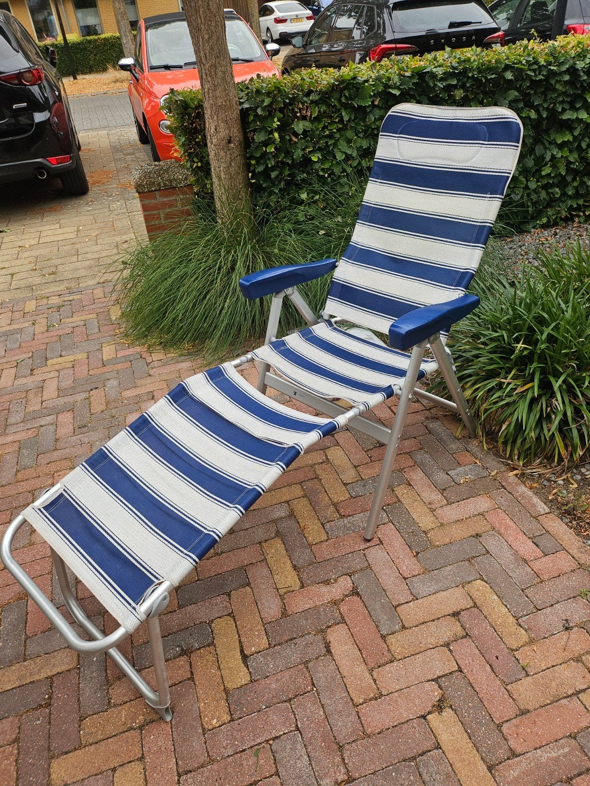 2x EA Premium Line Ligstoel - Verstelbaar en Robuust, Ophalen, Gebruikt, Campingstoel
