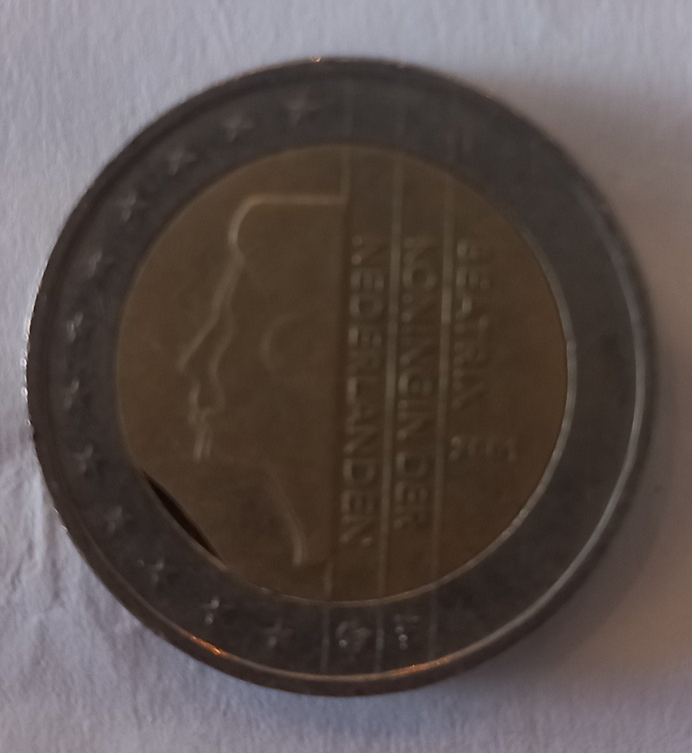 2 Euro Nederland 2001 Beatrix met zeldzame slagfout, Verzenden, Overige landen, 2 euro, Losse munt