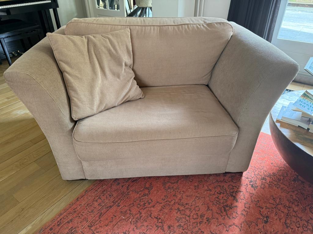 Loveseat Ribstof, Ophalen, Gebruikt, Minder dan 75 cm, 125 cm of meer