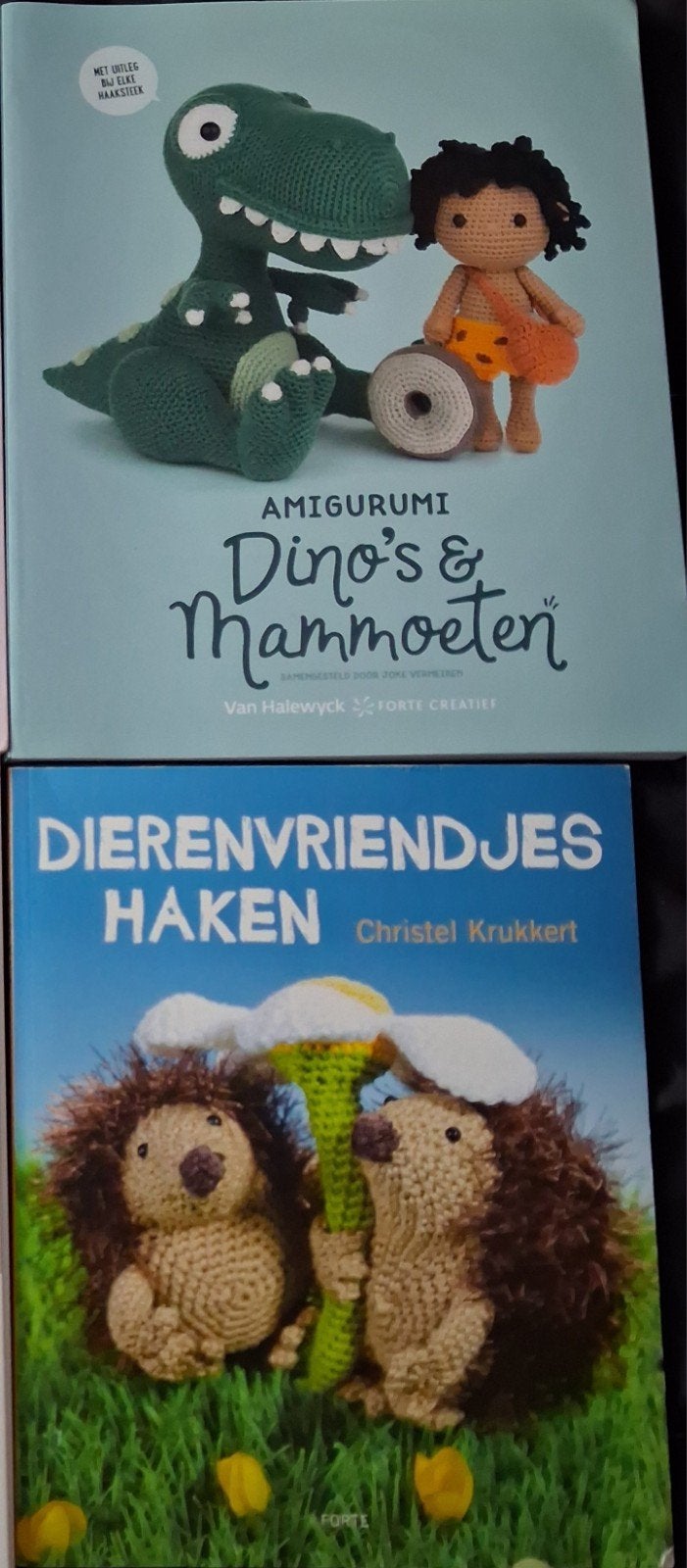 Haakboeken: Dino's & Mammoeten en Dierenvriendjes Haken, Ophalen of Verzenden, Gebruikt, Haken, Patroon of Boek