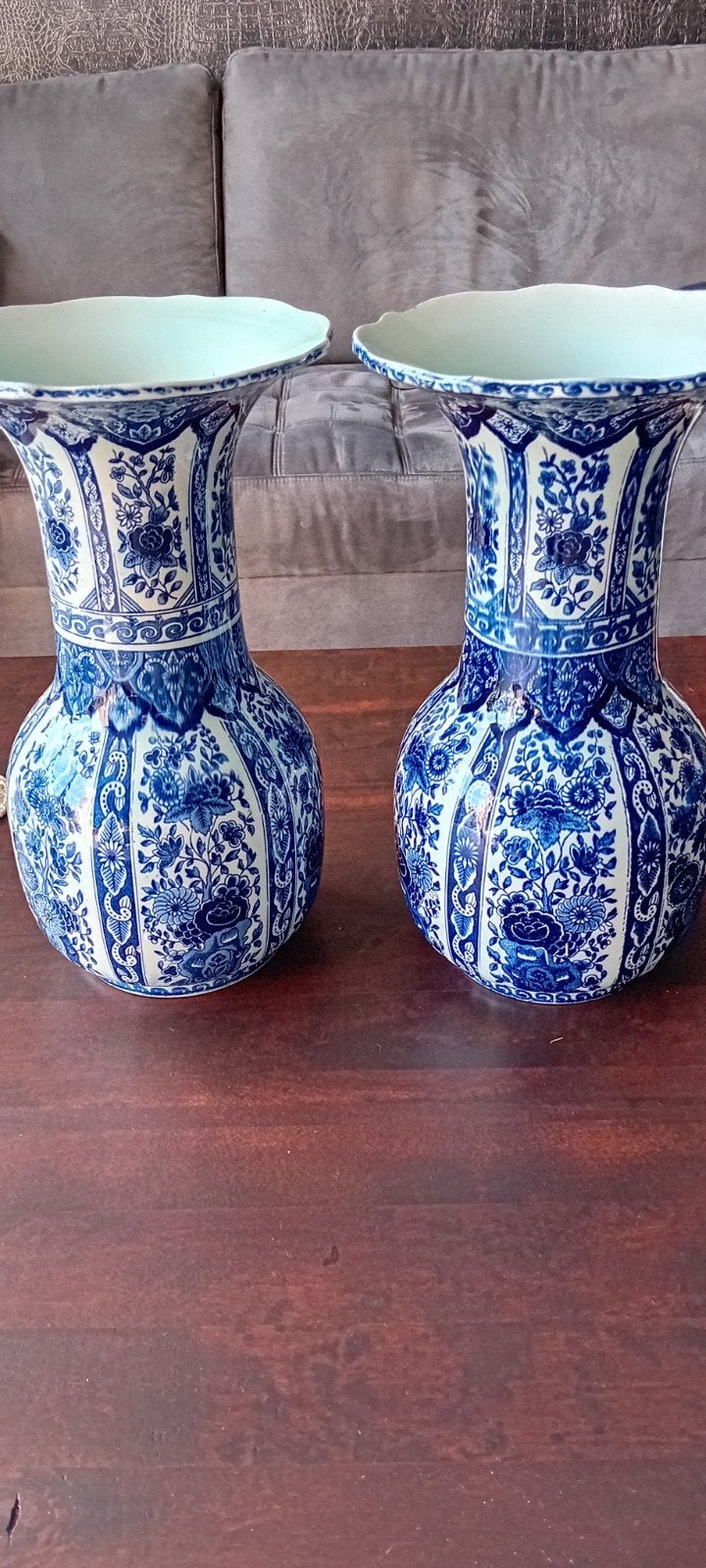 Antieke Boch Royal Sphinx Delfts Blauw Vazen, Antiek en Kunst, Antiek | Vazen, Ophalen