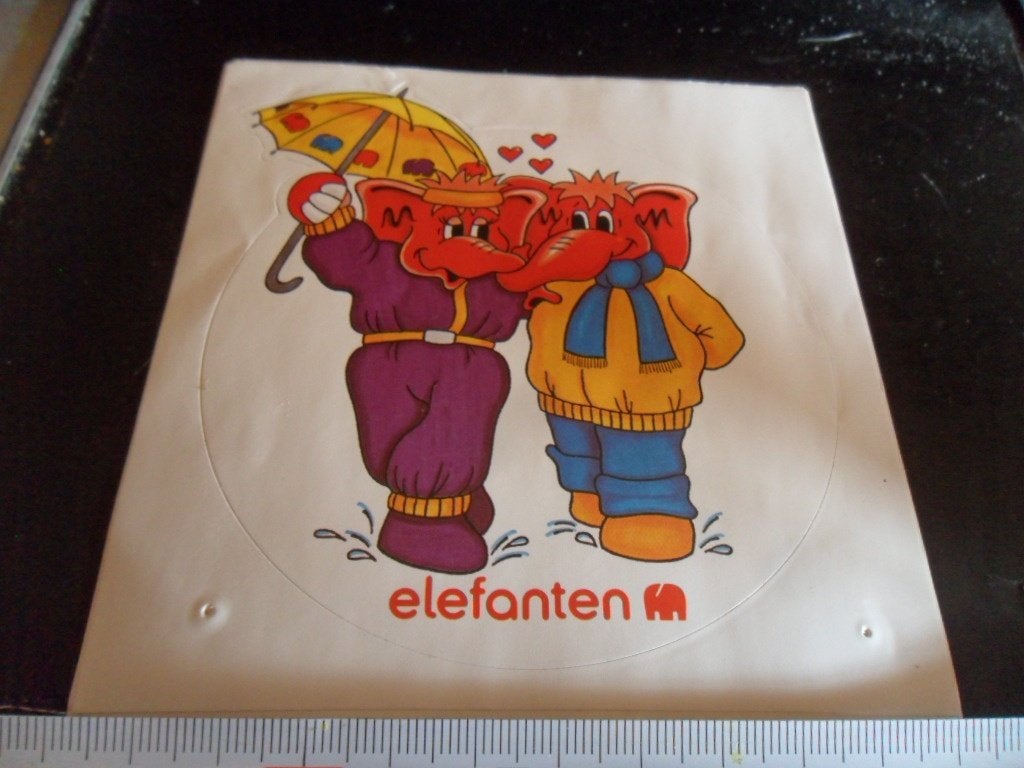 sticker elefanten schoenen strip olifant paraplu, Ophalen, Zo goed als nieuw