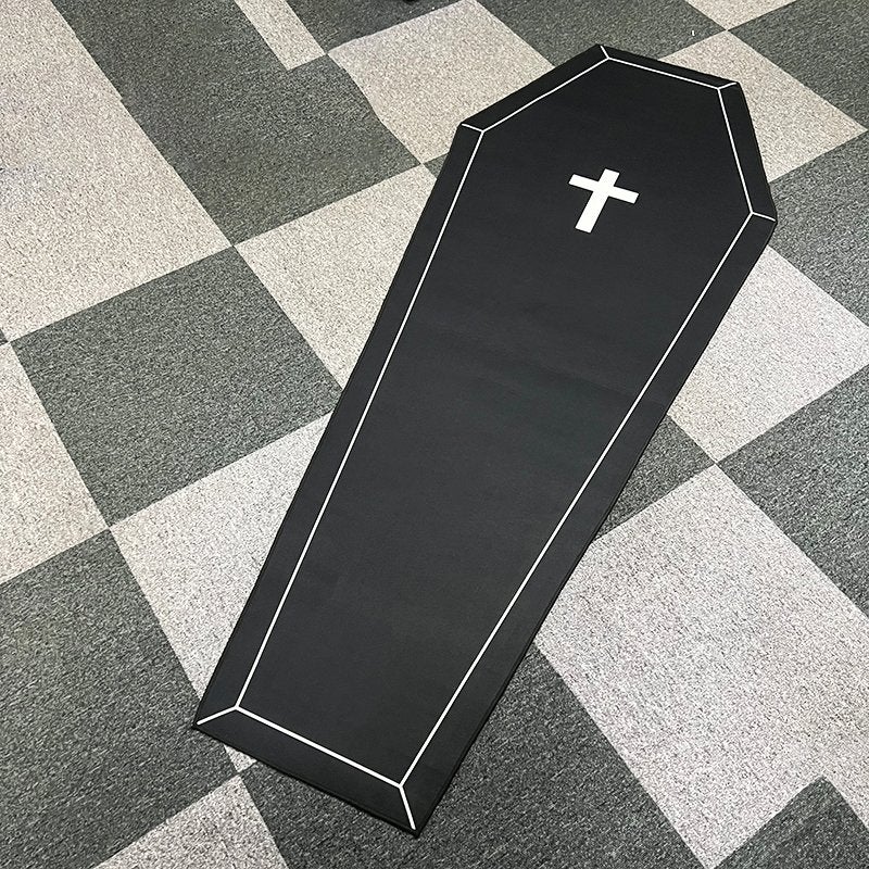 Doodskist Vloerkleed 3D Kleed Vloermat Grafkist Dood Horror, Verzenden, Nieuw, 150 tot 200 cm, Overige vormen