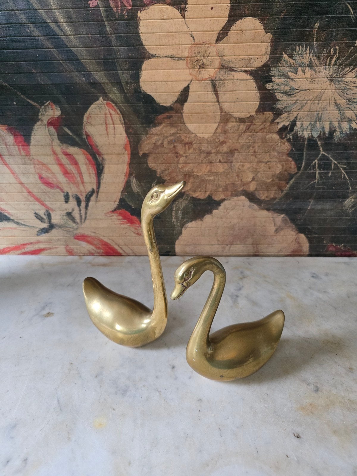 Set messing zwanen mid century, Ophalen of Verzenden