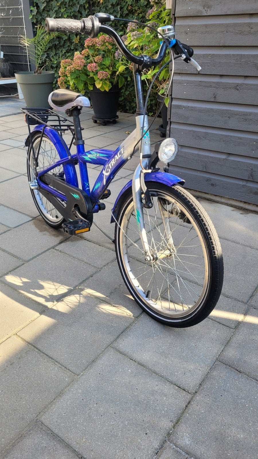 X-tract Buzz kinderfiets - Blauw/Zilver, Ophalen, X-tract, Gebruikt, Velgrem