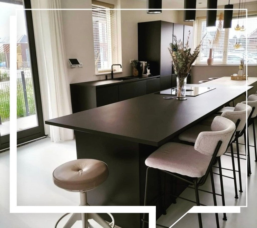 Quooker zwart kraan fusion+zeepdispenser+spoelbak+werkblad, Ophalen, Gebruikt, Zwart