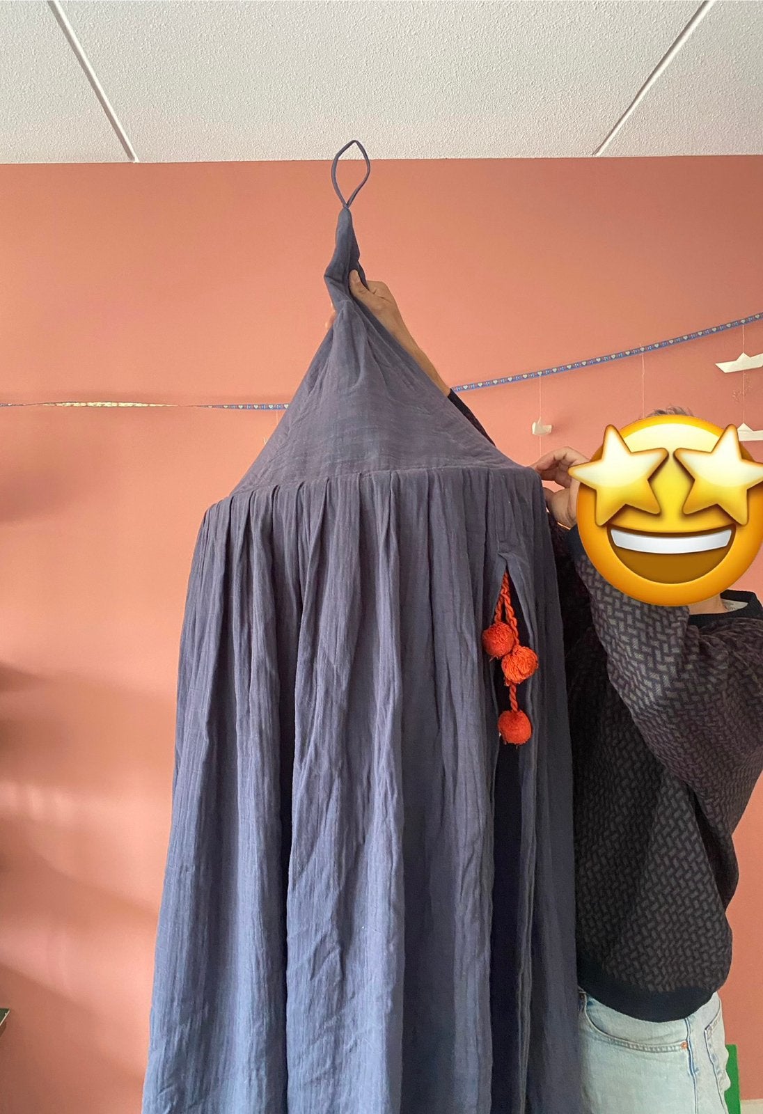 Donkerblauwe hemel van Slaep, Ophalen, Zo goed als nieuw, Ophangbaar, Blauw