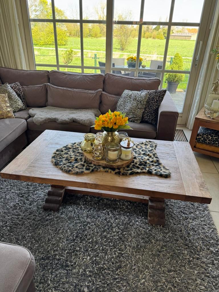 Prachtige salontafel / kloostertafel, Huis en Inrichting, Tafels | Salontafels, Ophalen, 100 tot 150 cm, Teakhout, 50 tot 100 cm